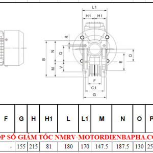 Thông số kỷ thuật hộp số giảm tốc NMRV size 130