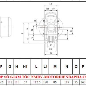 Thông số kỷ thuật hộp số giảm tốc NMRV size 75