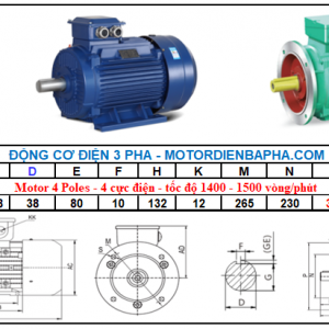 Motor điện 3 pha 7.5KW - 10HP 4 Poles