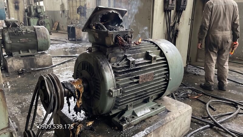 Nguyên nhân phổ biến gây chập cháy, nổ motor điện